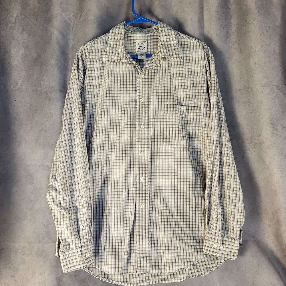 Men's L Field Gear Plaid Button Down Shirt Longsleeve